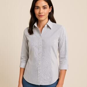 New York & Company Striped Button-Down Shirt – Size Medium NWT